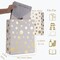 12-Pack Metallic Gold Gift Bags – 12.5"x10", Large Geometric Paper Bags with Handles for Holidays & Gifts
